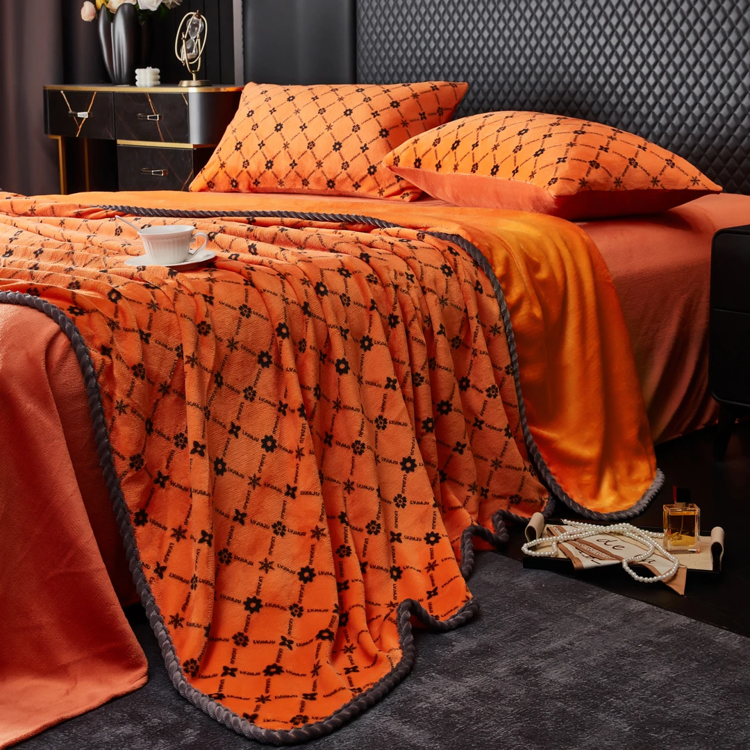 LVJIAJU冬天母婴级宿舍家用双层加绒加厚保暖牛奶绒多功能毛毯