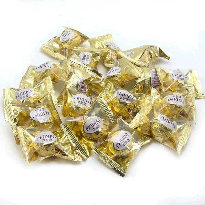 七夕情人节菲迪浦金沙果仁巧克力圆球锡纸夹心鲜花店蛋糕装饰