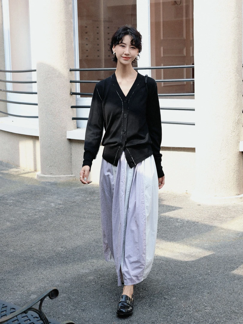 TT设计师【永夜星河】日系高级感线条设计羊毛针织开衫TT190939