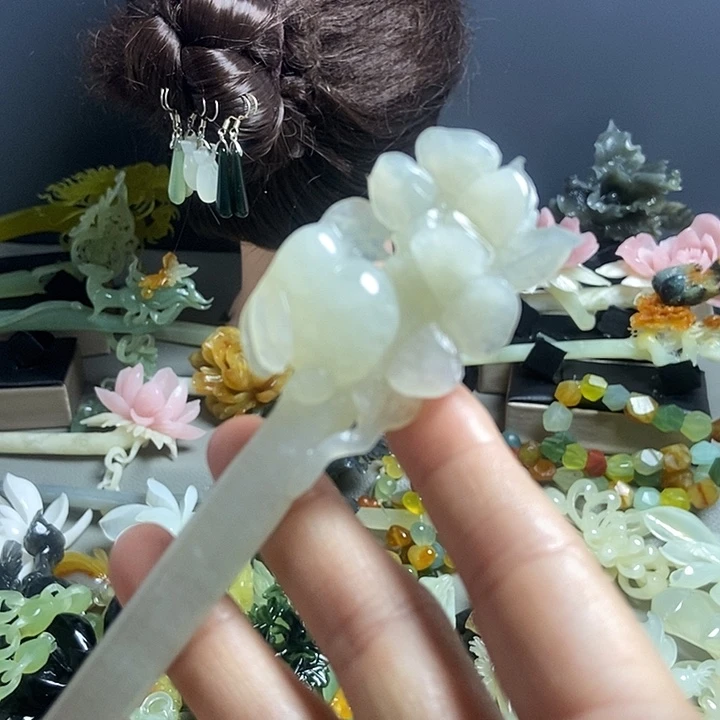 岫玉未镶嵌发簪发簪