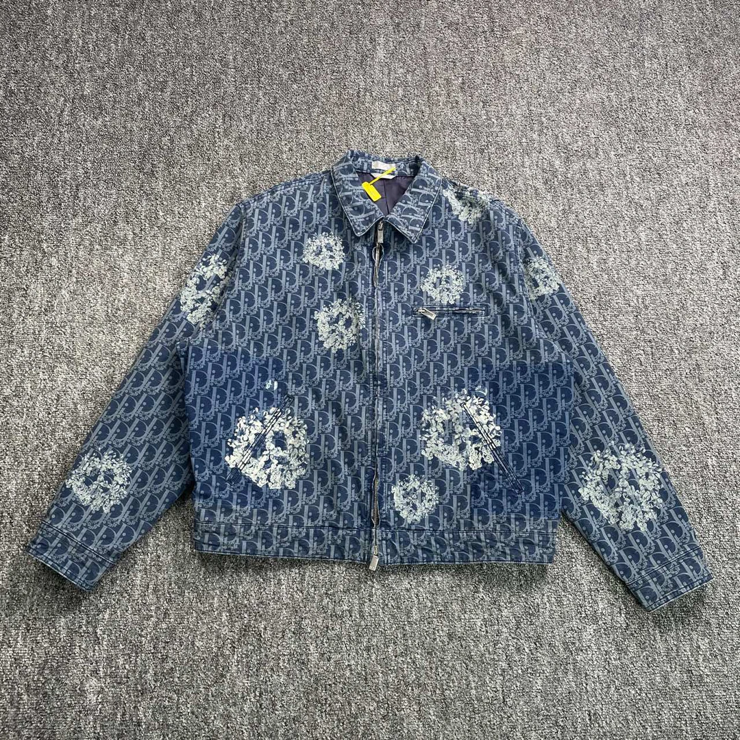 99新 DIOR/迪奥 7667满印水洗做旧牛仔外套/48码/99新