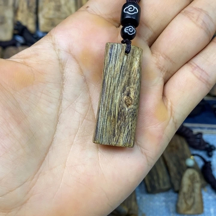 手把件沉香奇楠沉香素牌吊坠