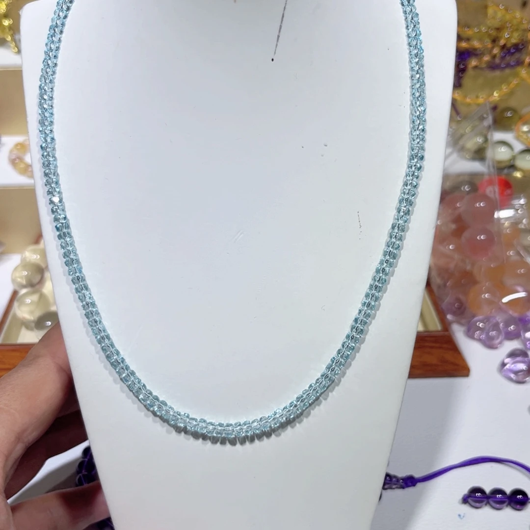 非金属蓝托帕锁骨链