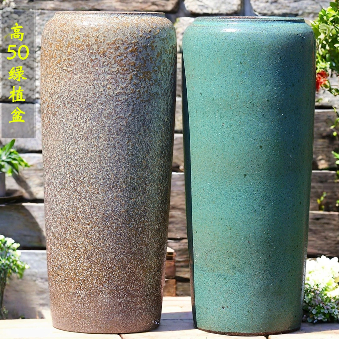 特大号高筒花盆家用室外九尾狐老桩多肉植物盆栽透气粗陶防烂根
