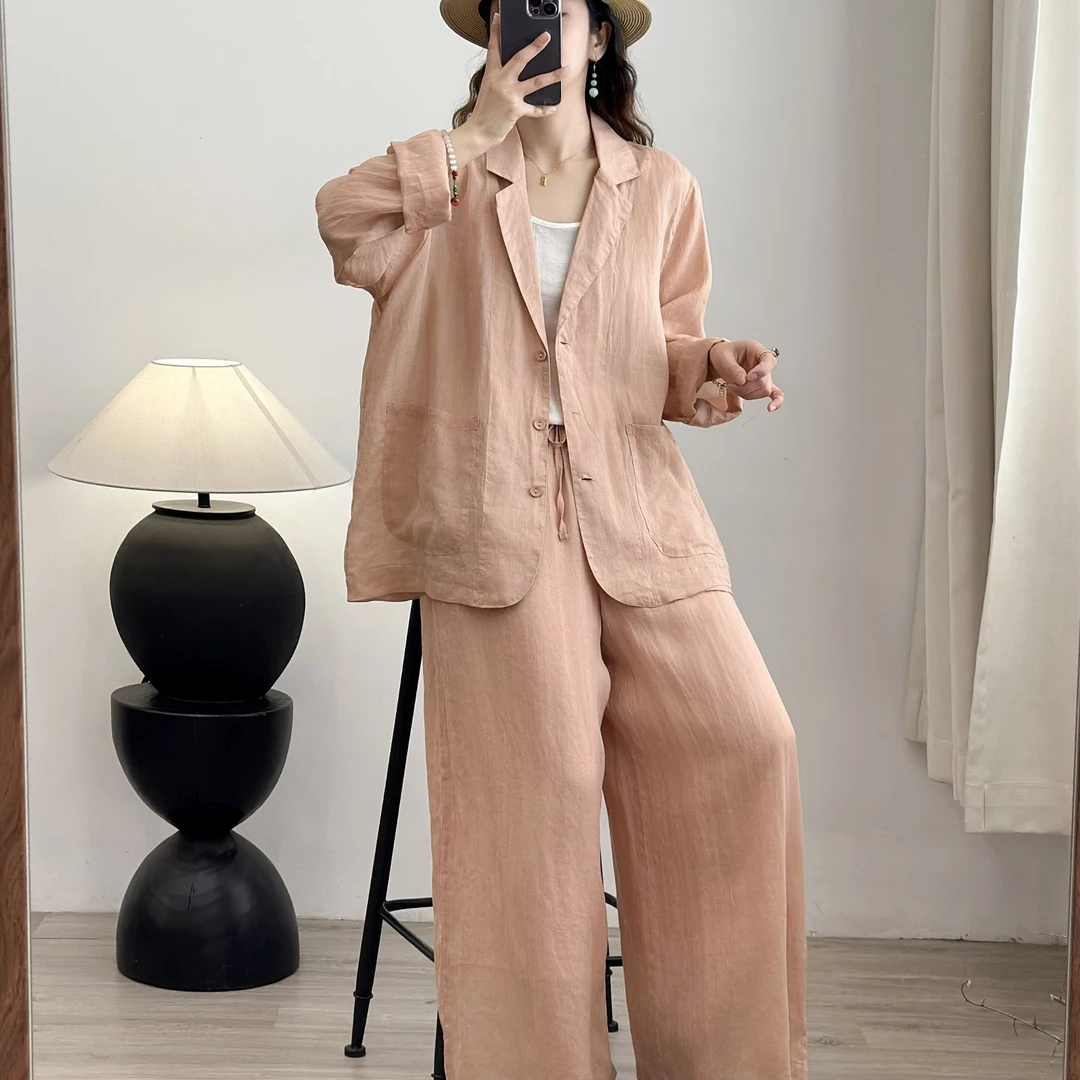 100支高支苎麻来去缝西装外套0158