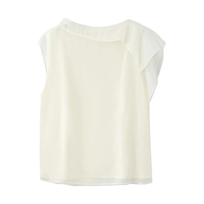 【艾家】商场同款2025夏款时尚百搭宽松显瘦翻领蝴蝶结衬衫女5055