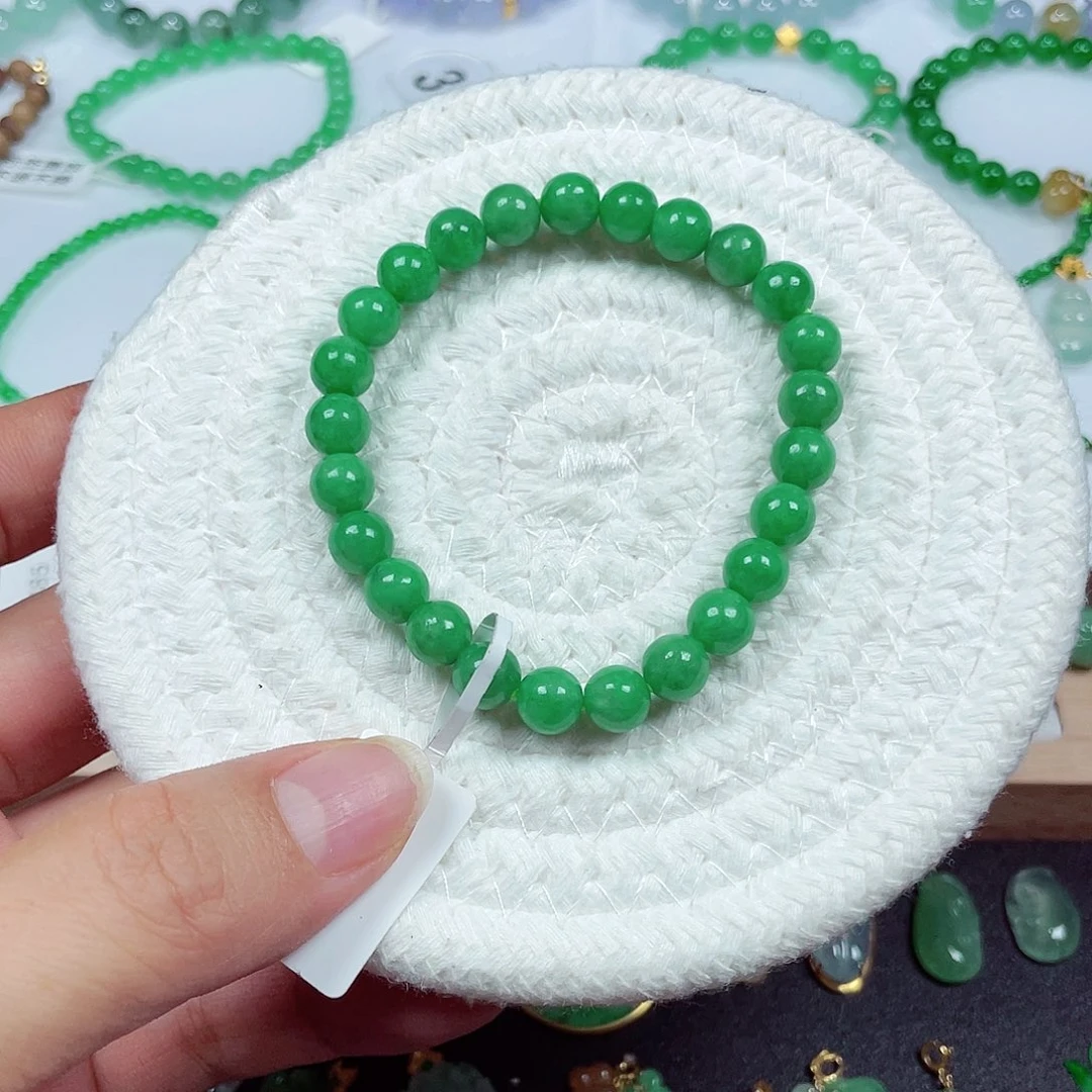 翡翠未镶嵌手链天然缅甸翡翠A货卡7.3