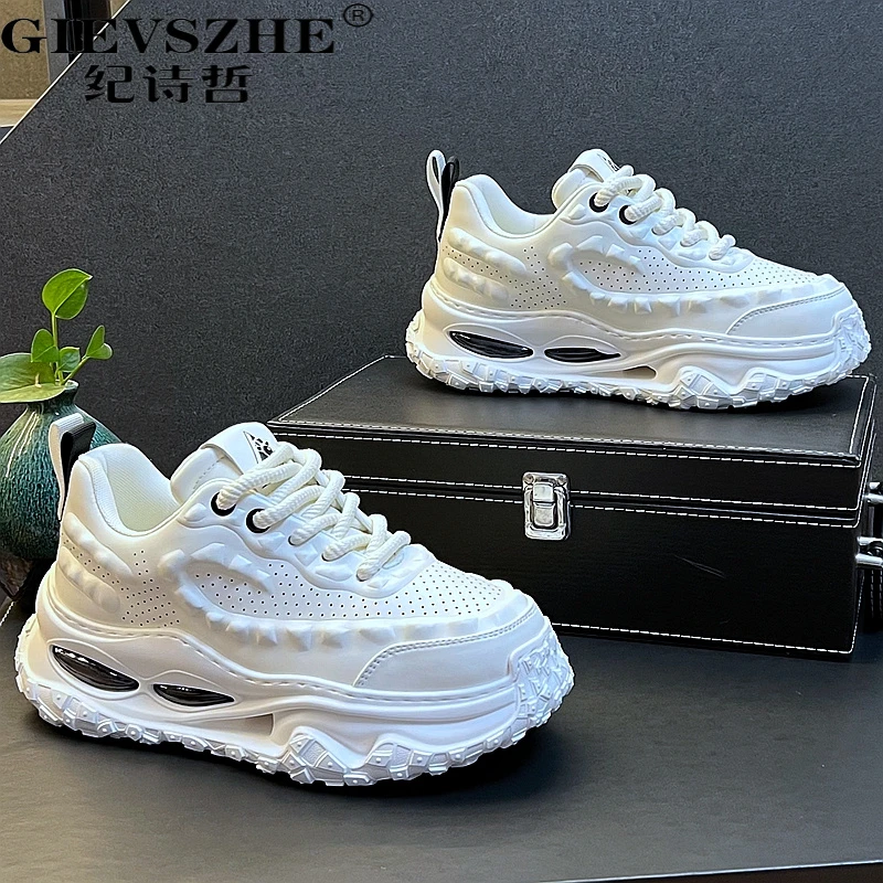 纪诗哲老爹鞋男厚底内增高休闲运动鞋秋季新款拼接网面增高休闲鞋