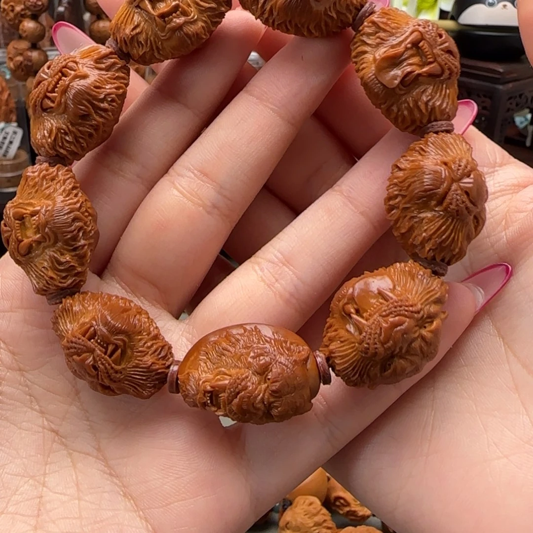 洗***谢橄榄核手串/手链虎头