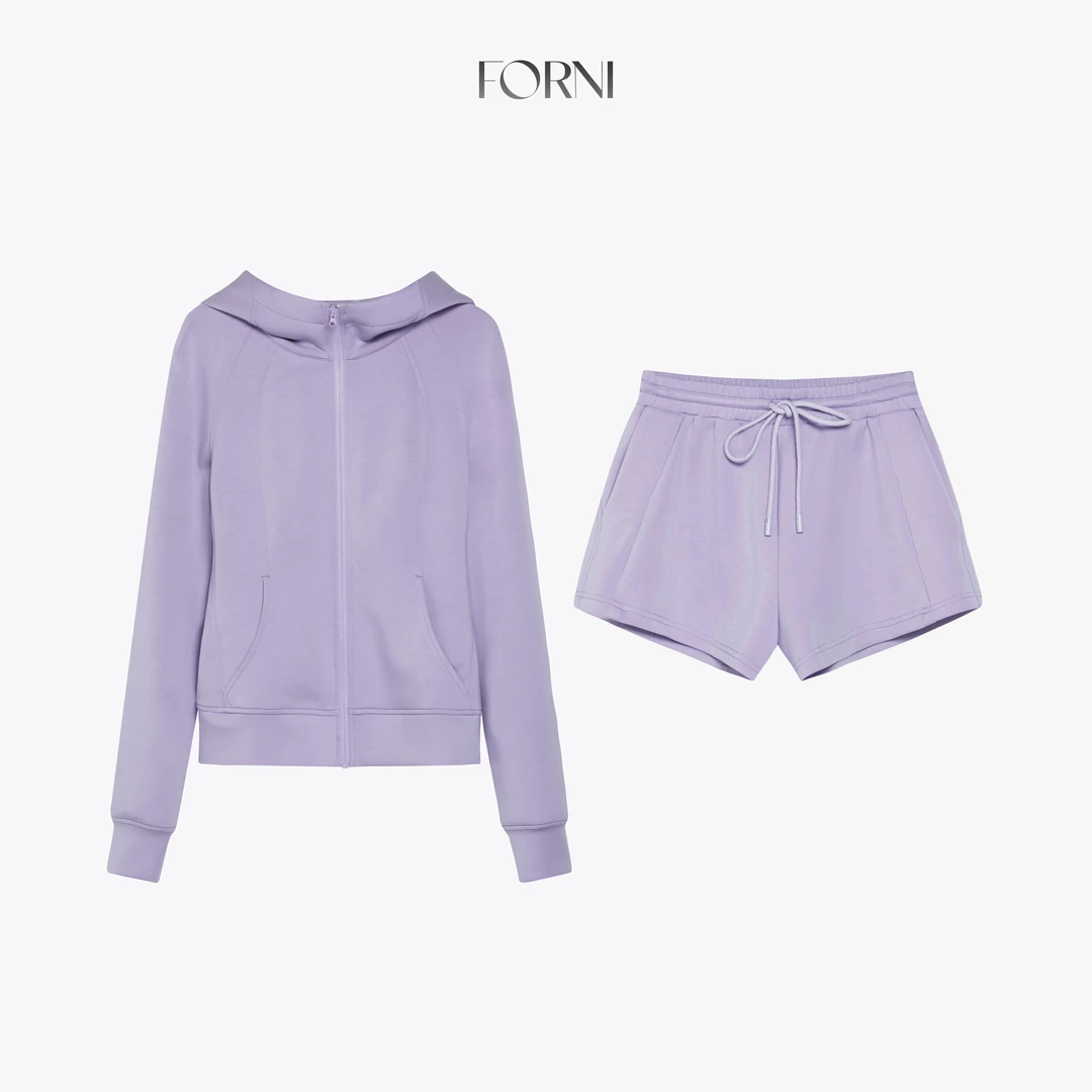 4月20日13:00新品 FORNI 凉皮套装 莫代尔修身连帽卫衣短裤套装