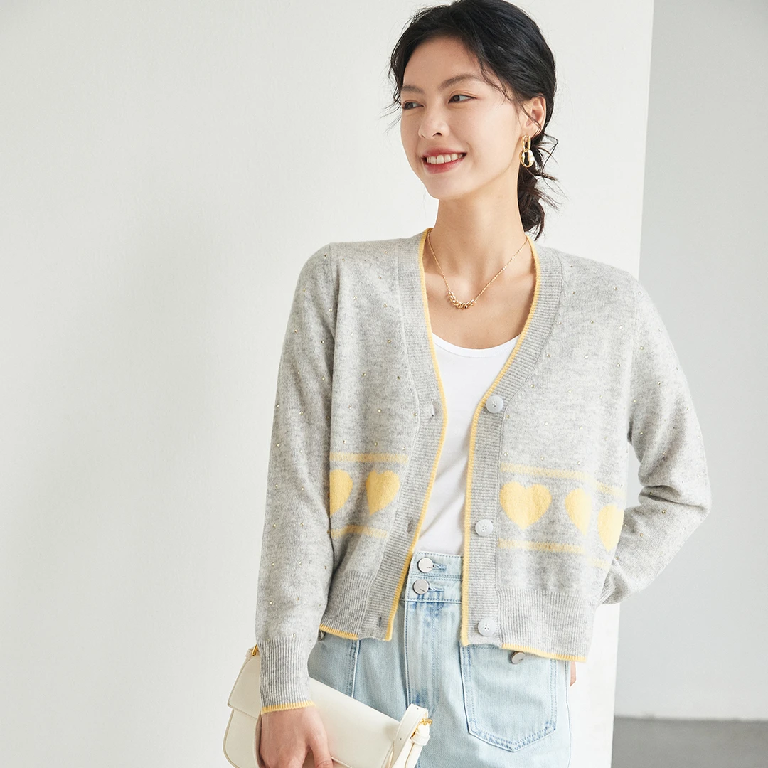 帕罗100%绵羊毛针织开衫ET23553Y-A