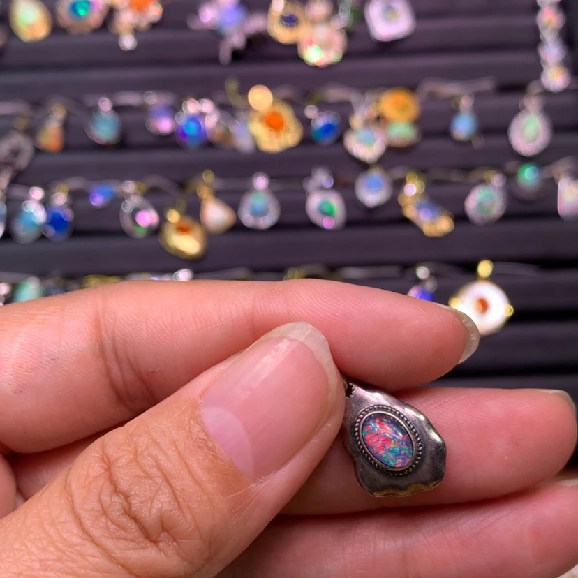 【闪购商品】欧泊项链款式银S925镶嵌鹿**语