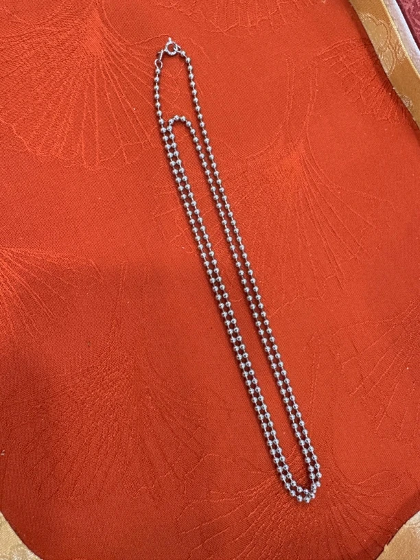 链子925银 65公分圆珠银链子