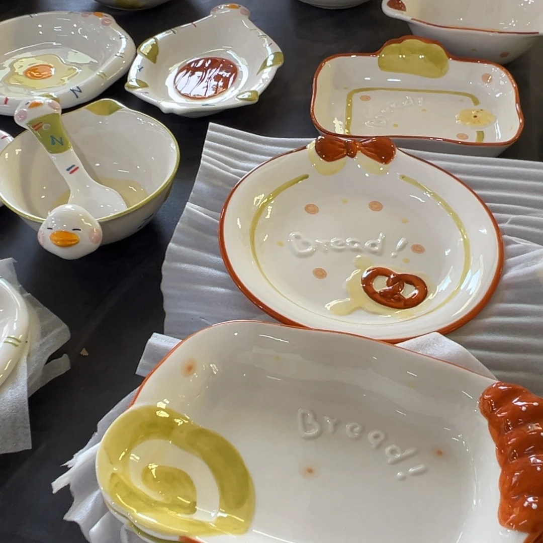 陶摆件高温陶瓷釉下彩微瑕！