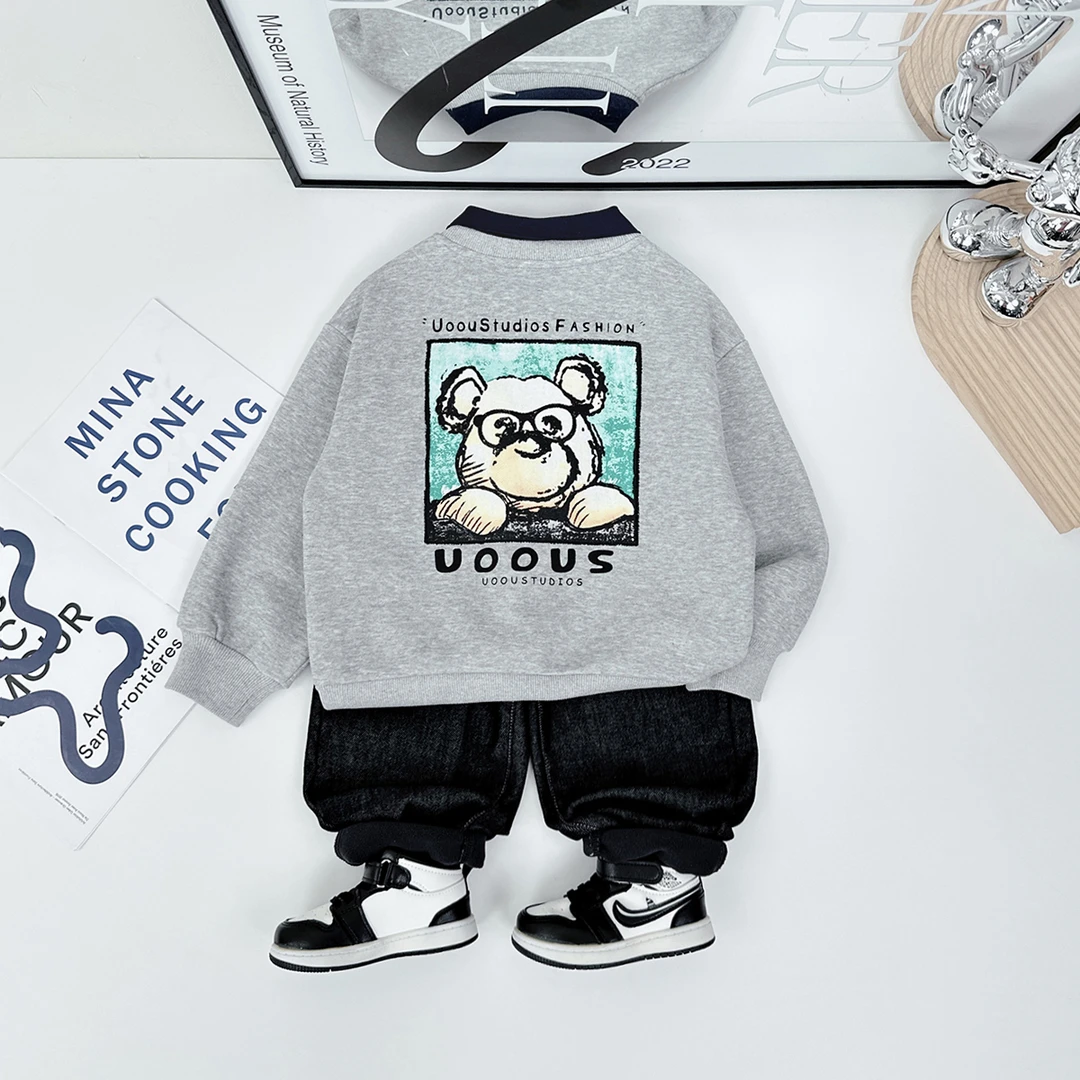 儿童POLO打底衫加绒男童2023新款秋冬装 D-XXBB1399 悠悠童话童装