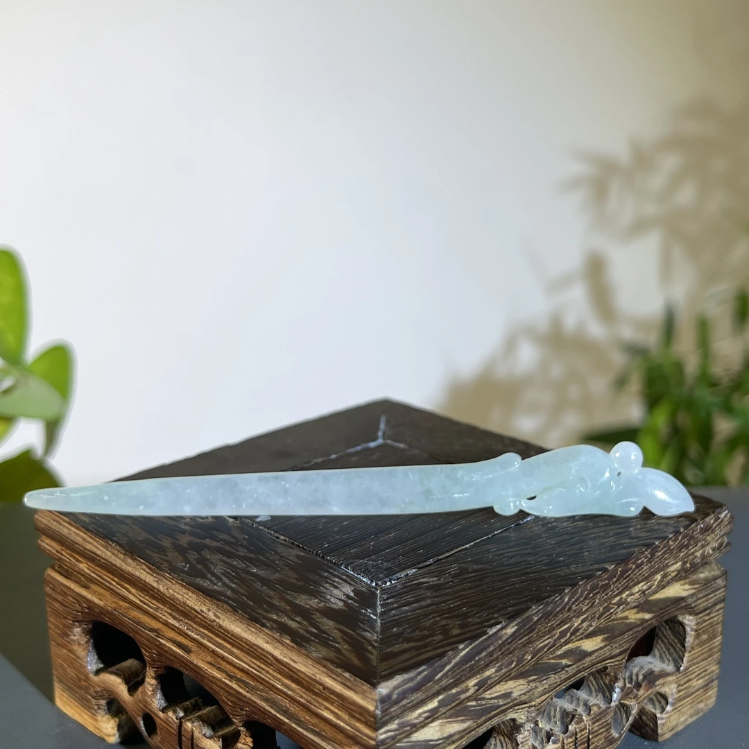 JTB04-160 天然缅甸A货翡翠 翡翠发簪