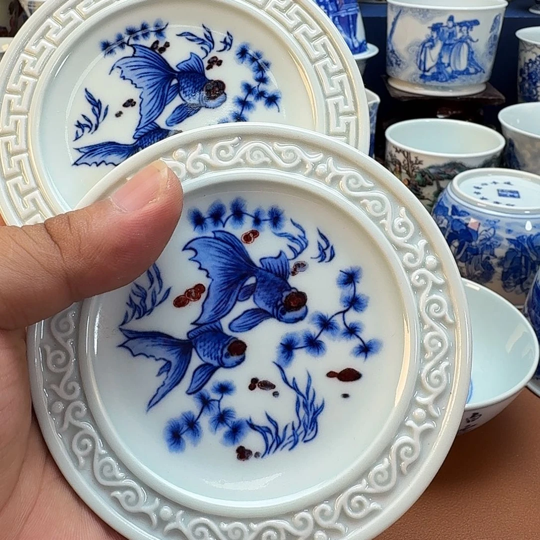 朝***开杯子景德镇全手工手绘陶瓷