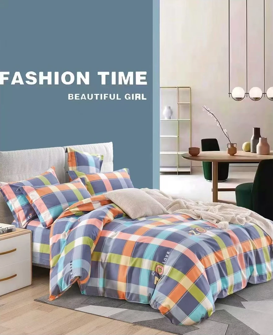 单人被套-亲肤柔软斜纹透气-靓彩格语