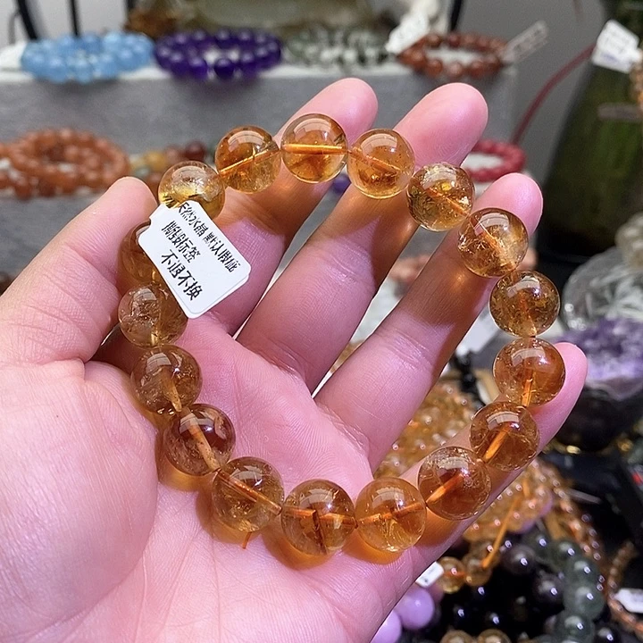 水晶手链未镶嵌黄塔晶13+