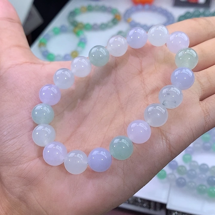 翡翠未镶嵌手链糖果马卡龙手串