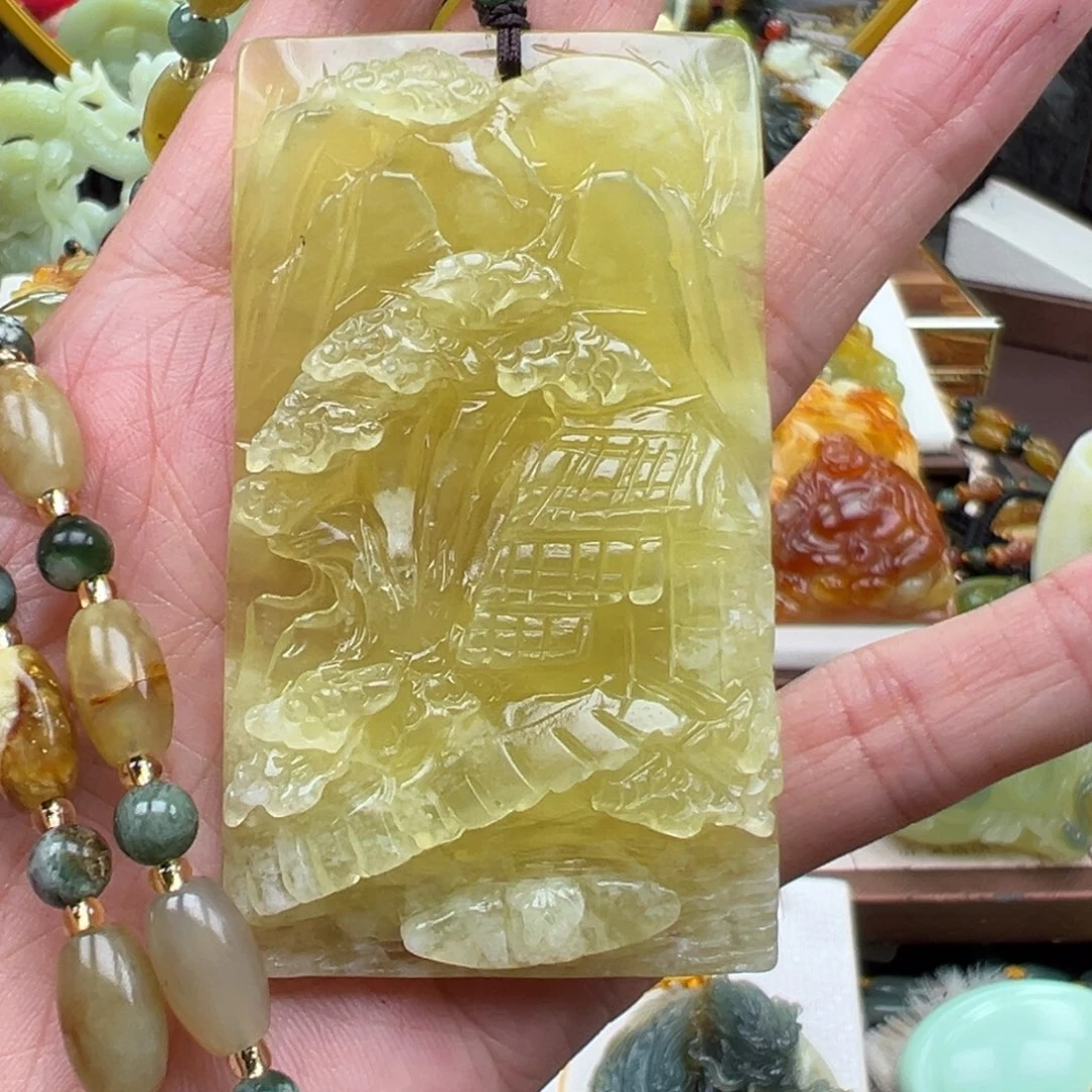 岫玉未镶嵌挂件挂件