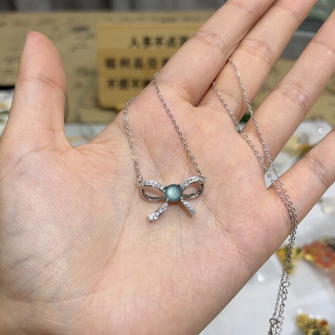 翡翠银S925镶嵌颈饰精美女士项链挂件