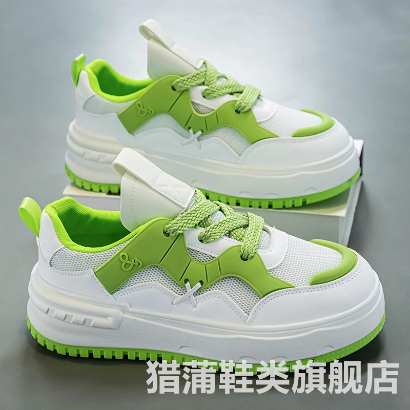 欧洲站男鞋夏季网面透气厚底休闲潮鞋青少年时尚百搭低帮小白板鞋