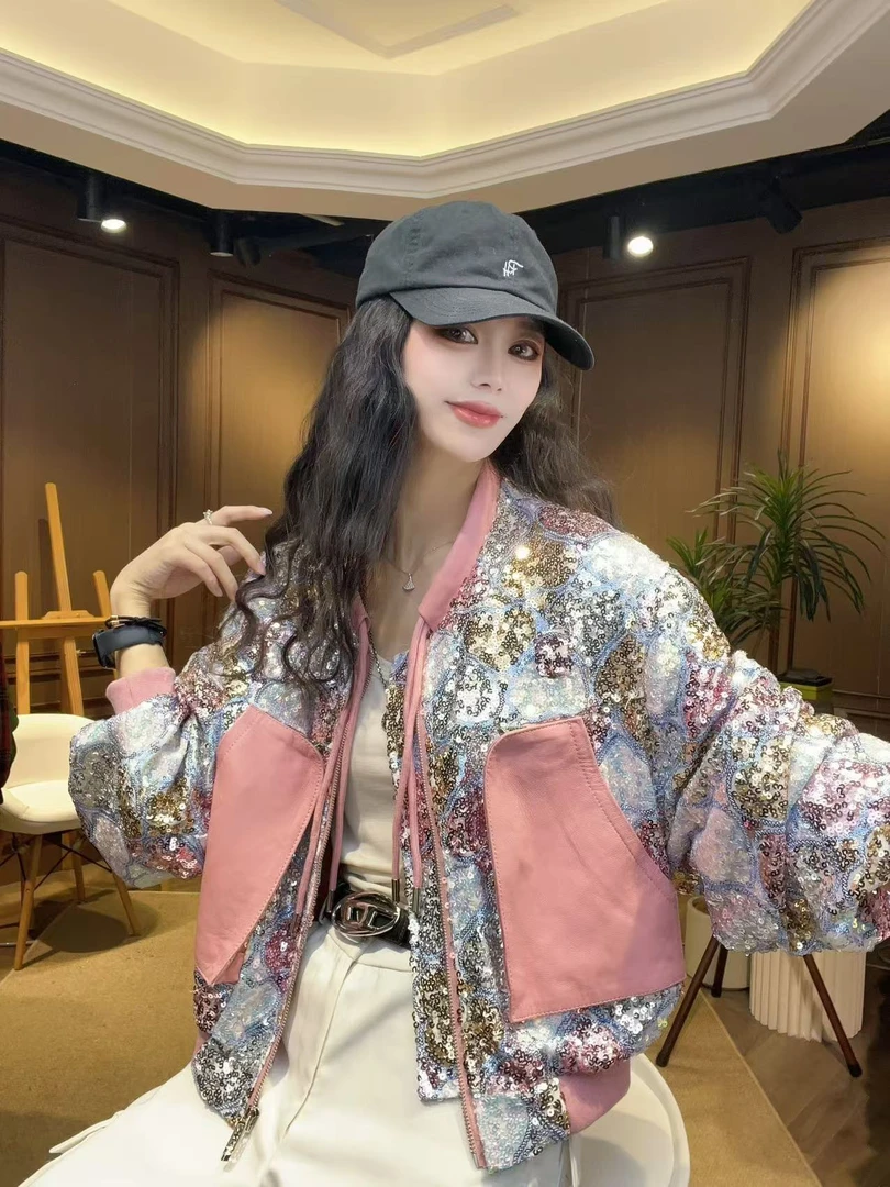 【千艺-Studio】“粉梦月光”春装海宁春秋款短款气质设计师夹克外套