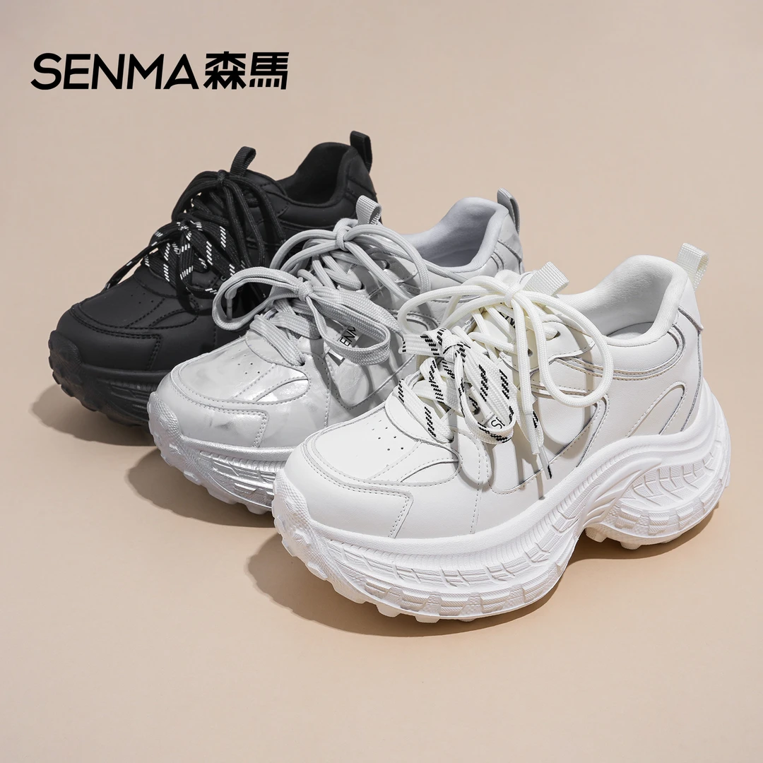 SENMA/森马冬季新休闲舒适老爹鞋【厚底增高9公分】百搭舒适显脚小