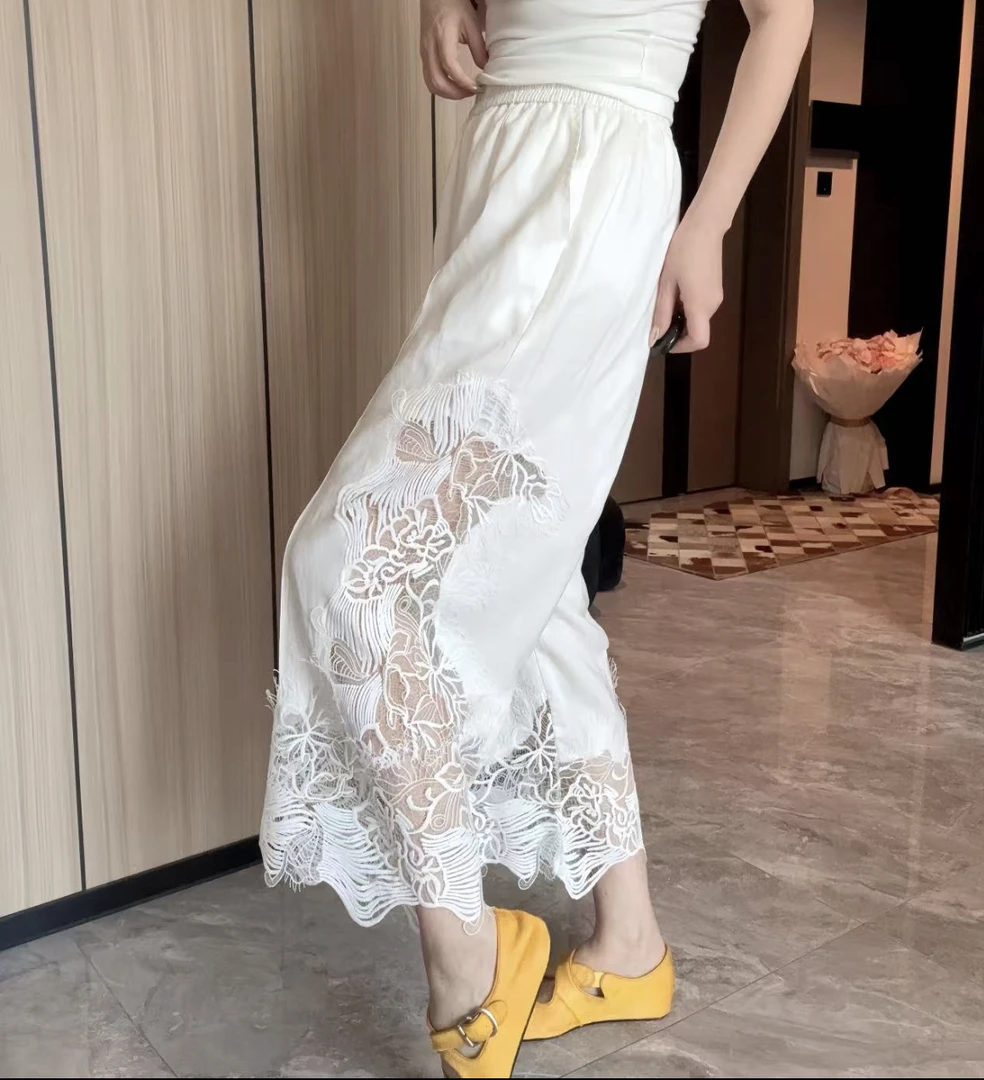 【丽丽推荐】重工刺绣亚麻九分直筒裤