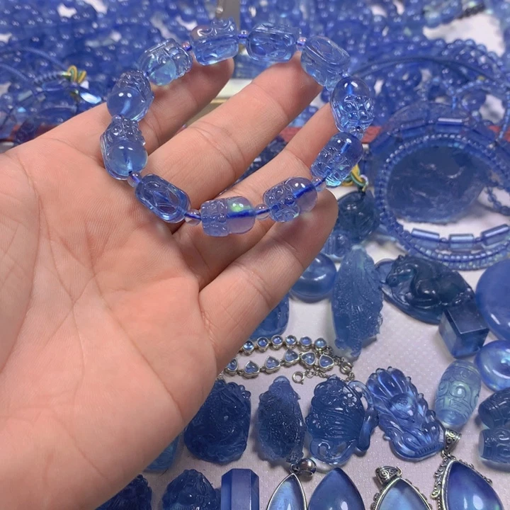 海蓝宝石颈饰未镶嵌手****9