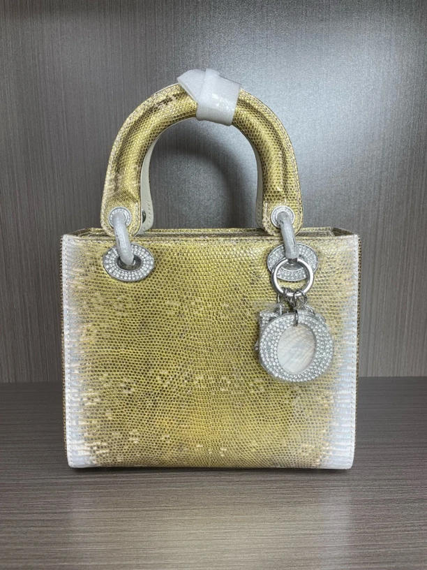 稀有皮进口蜥蜴皮戴妃20cm经典款时尚百搭单肩斜挎包手工制作