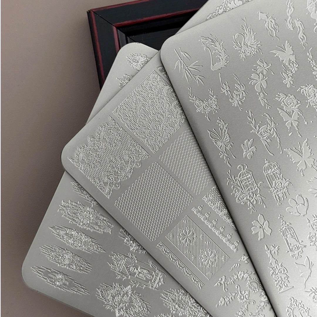 【新*印花美甲钢板】爆款印花钢板手美甲饰品工工艺雕花无痕花纹