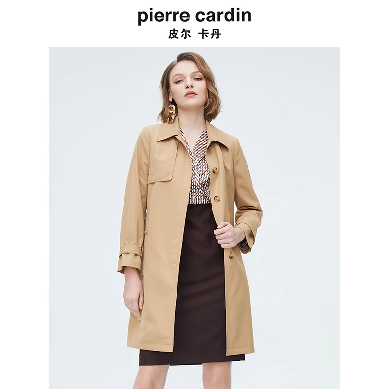 【皮尔卡丹女装】 英伦风简约百搭风衣【专柜正品】