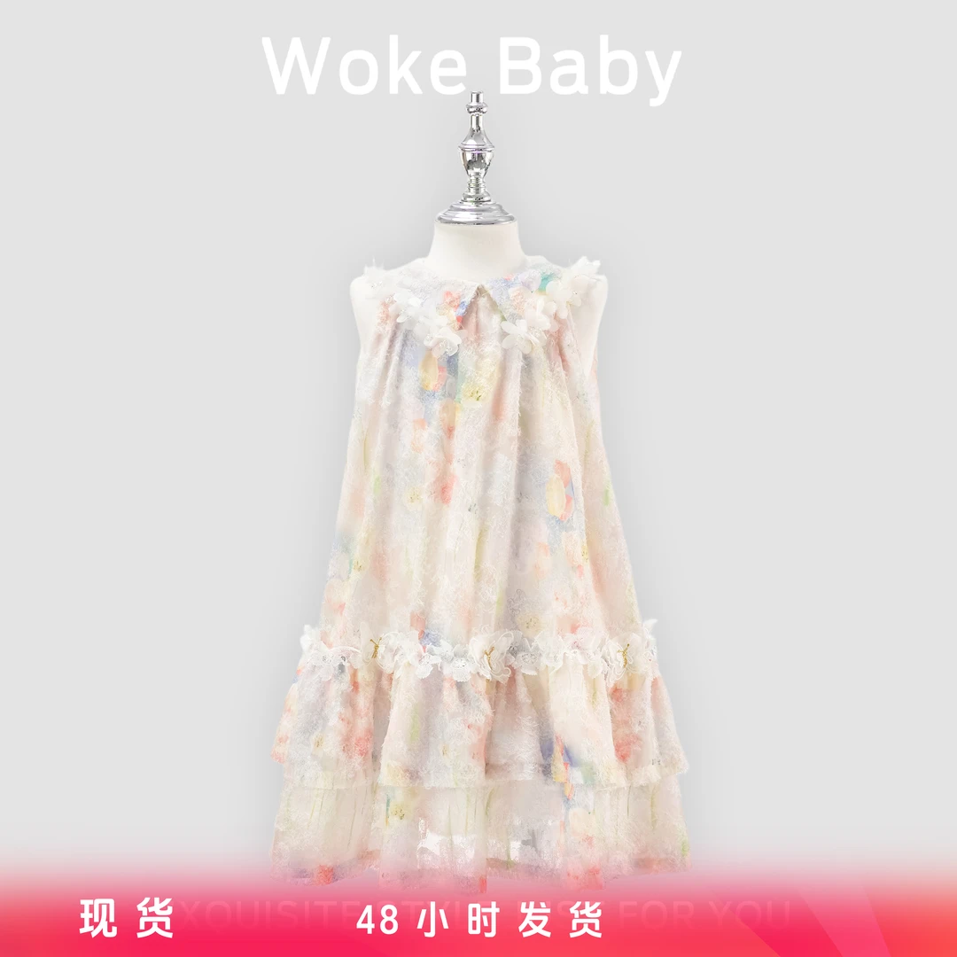 【现货】女童夏季可爱中大童中领套头汉服连衣裙F335