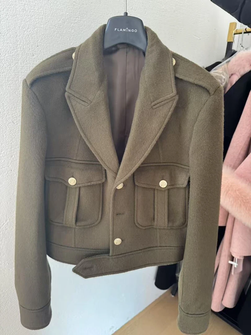 双面手缝羊毛大衣