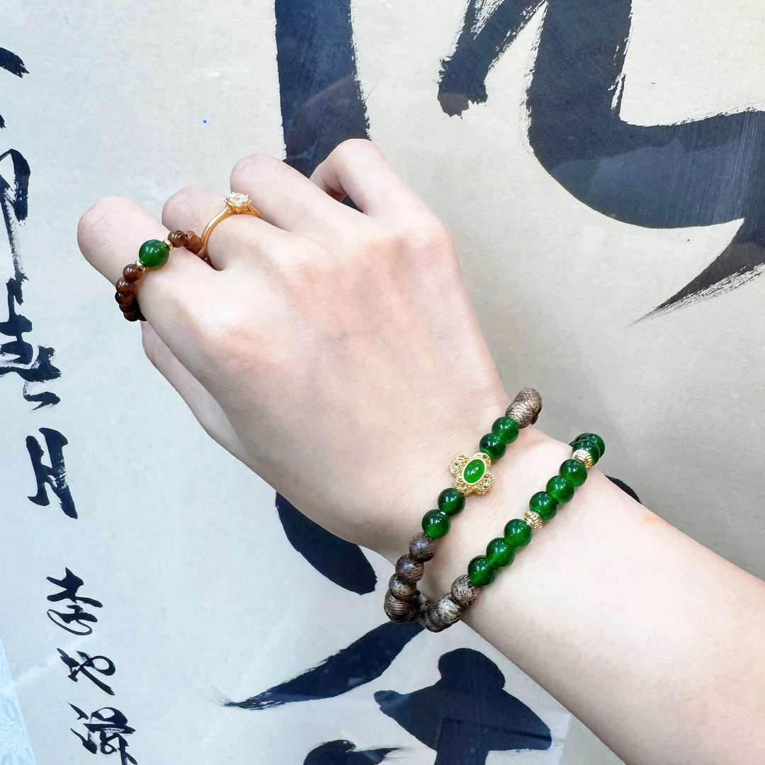 增香沉香木m-ag054星级沉精选手串双圈手串6.6m