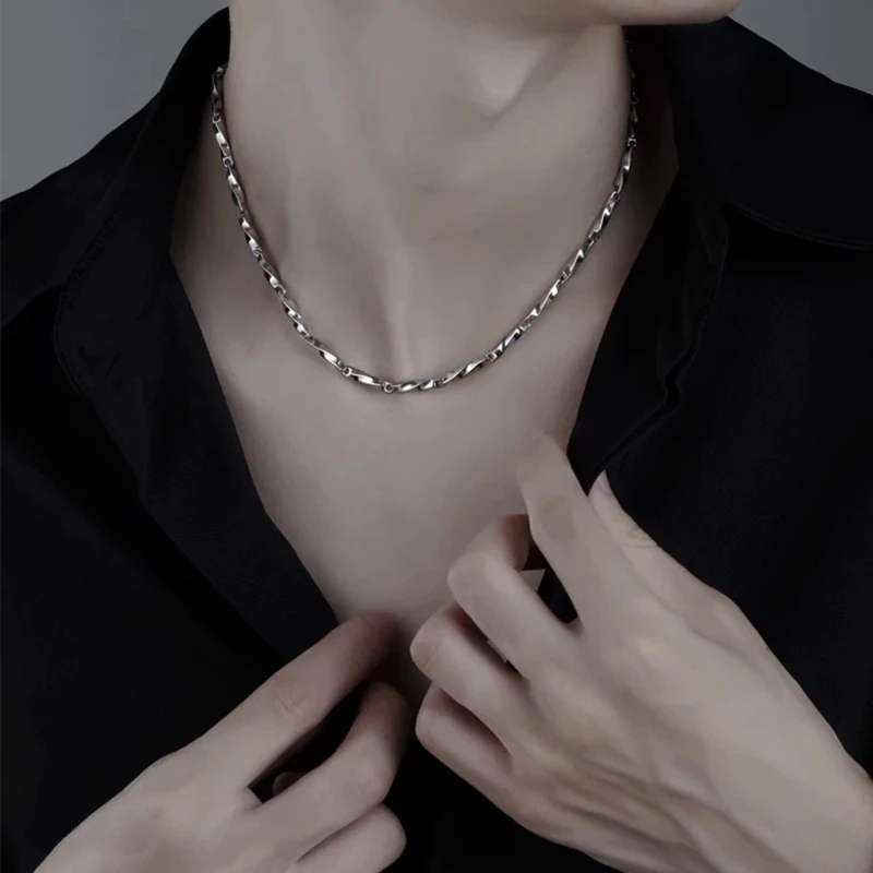 钛钢项链 莫比乌斯项链男潮韩版个性小众男士链子简约百搭锁骨链