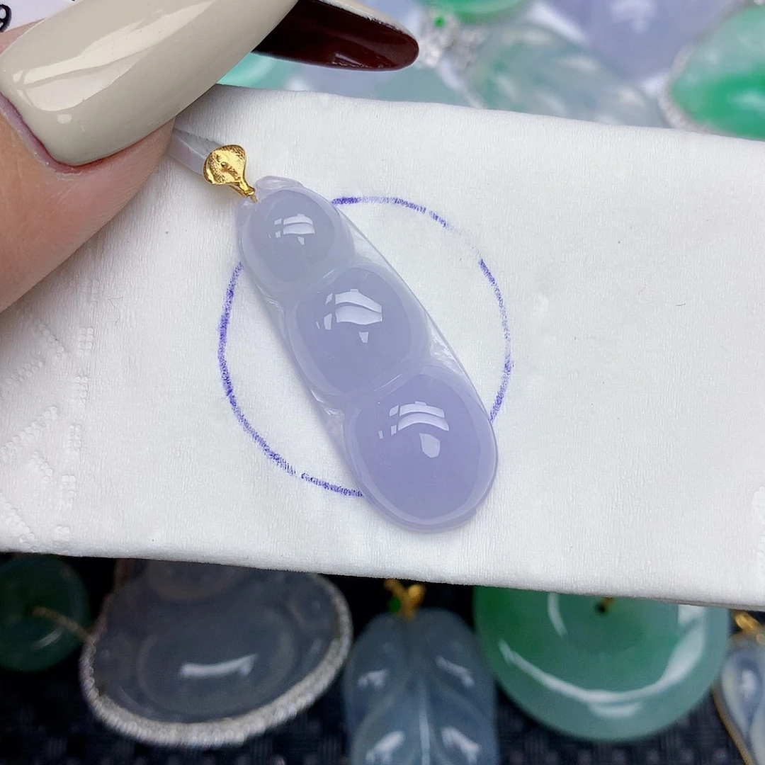 翡翠18K金镶嵌颈饰天然缅甸翡翠a货百元以上9元证书费自理