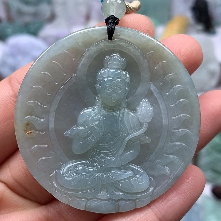 翡翠未镶嵌颈饰大势至菩萨福利