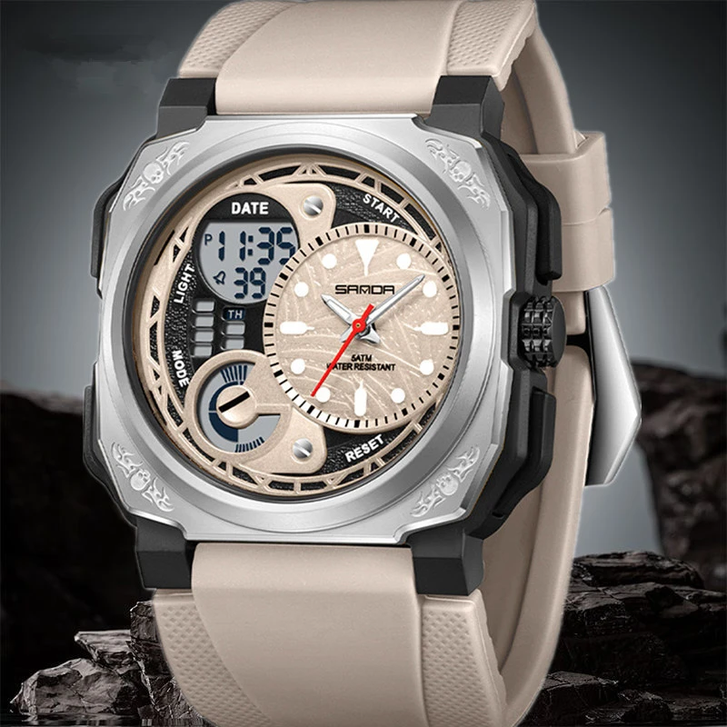 多功能个性男士户外防水夜光方形电子手表适合送男友帅气正品腕表