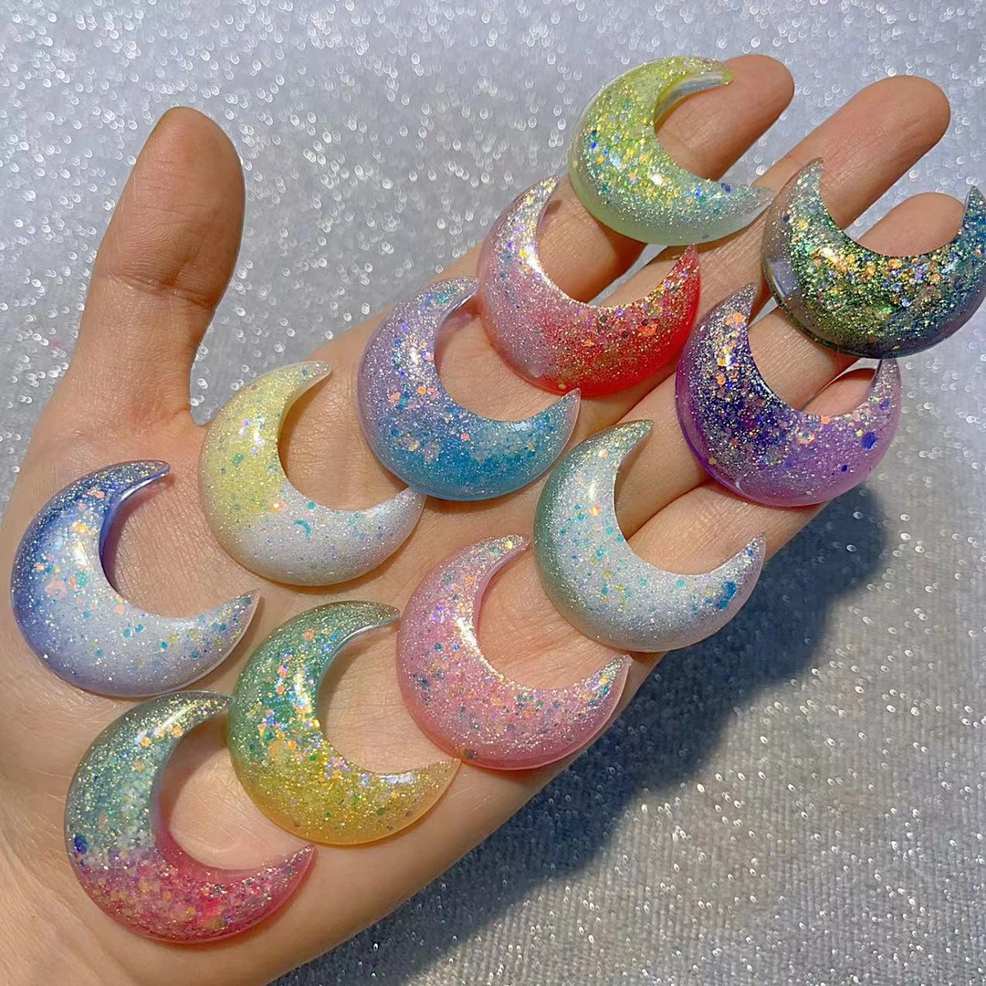 【爆闪双色月亮】卡34mm 萤火虫夜光模型微观创意DIY摆件