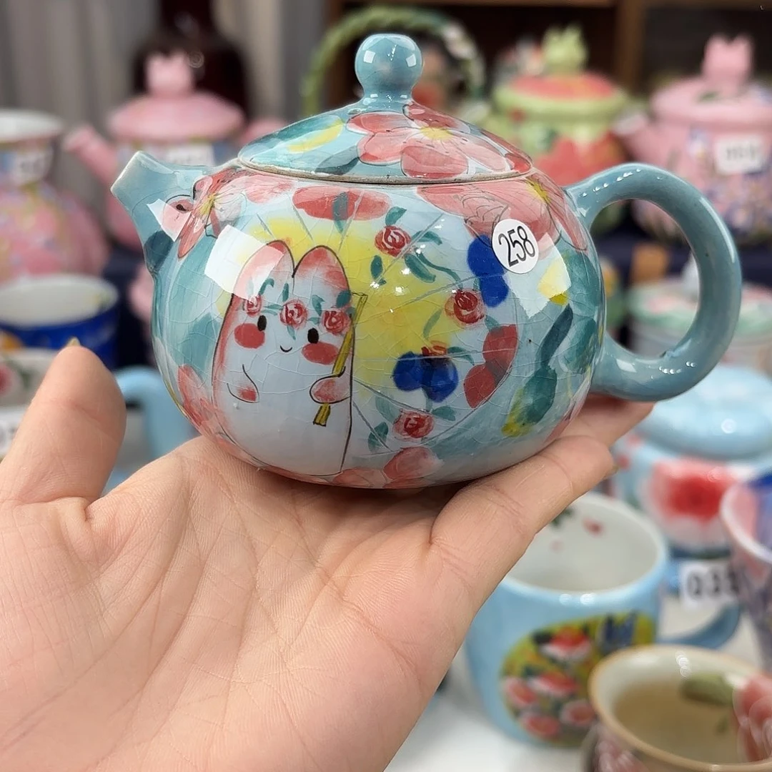 瓷片景德镇手绘高温釉下彩陶瓷茶具