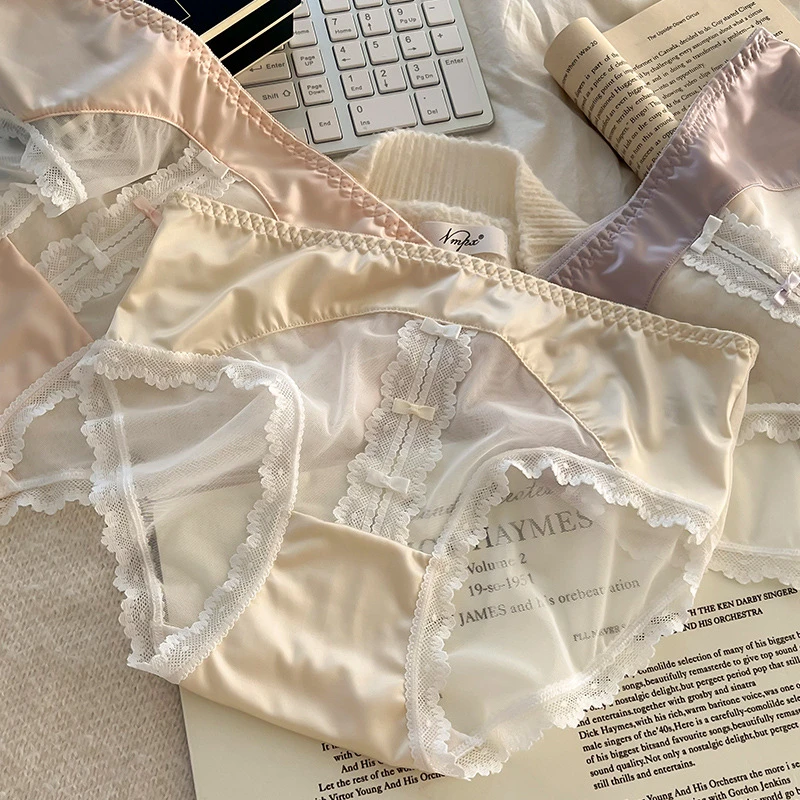 秘语*夏昼：新中式纯欲大码内裤女胖舒适新款性感蕾丝包臀中腰