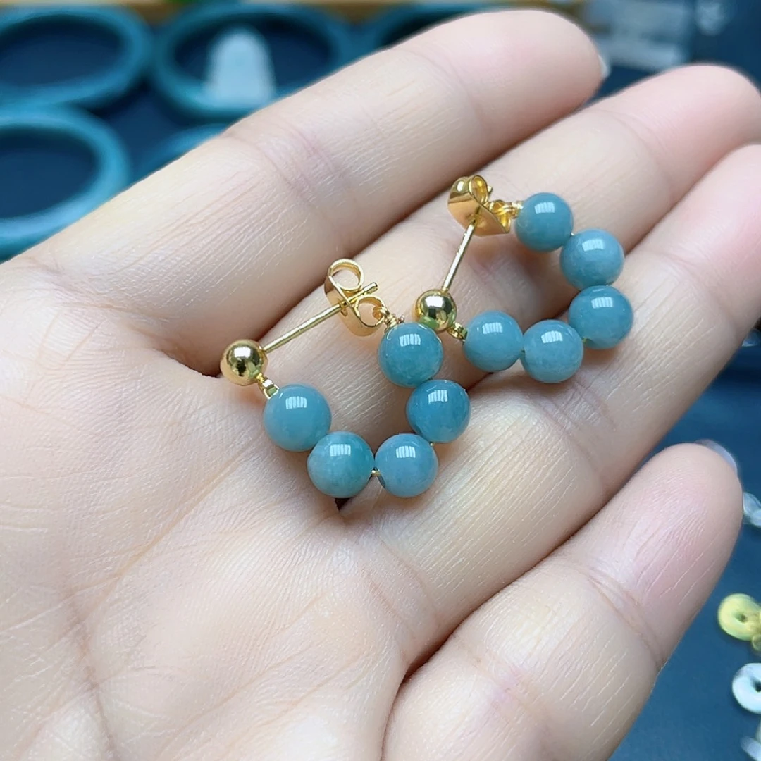 翡翠未镶嵌颈饰耳钉