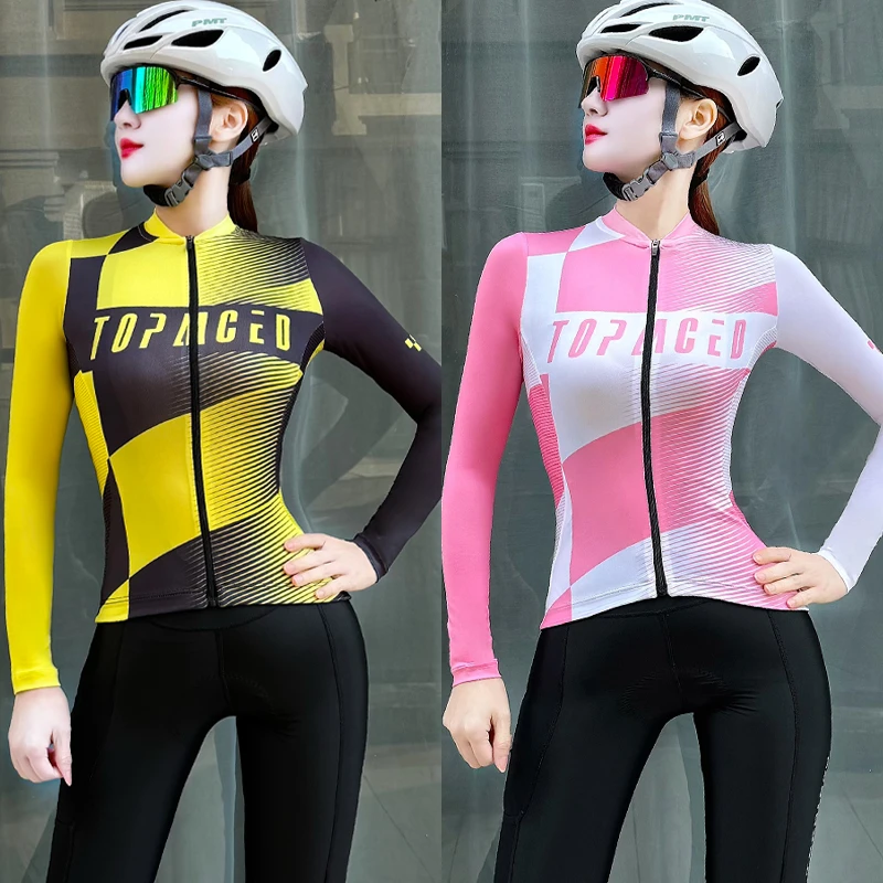 【极速】春夏季薄款女款长袖骑行服透气速干公路山地自行车单车上衣