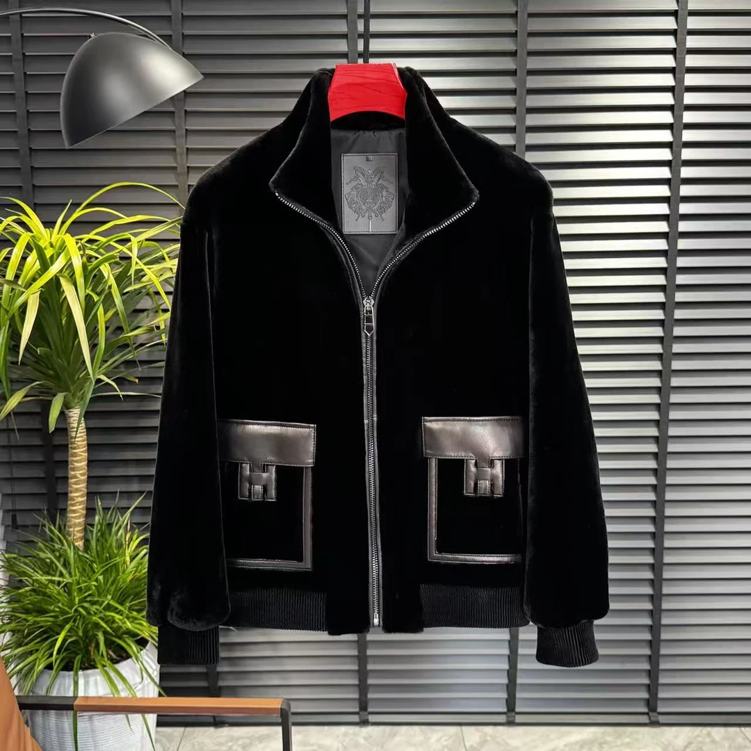 张先生欧货•25213秋冬男士商务休闲翻领丝绒外套