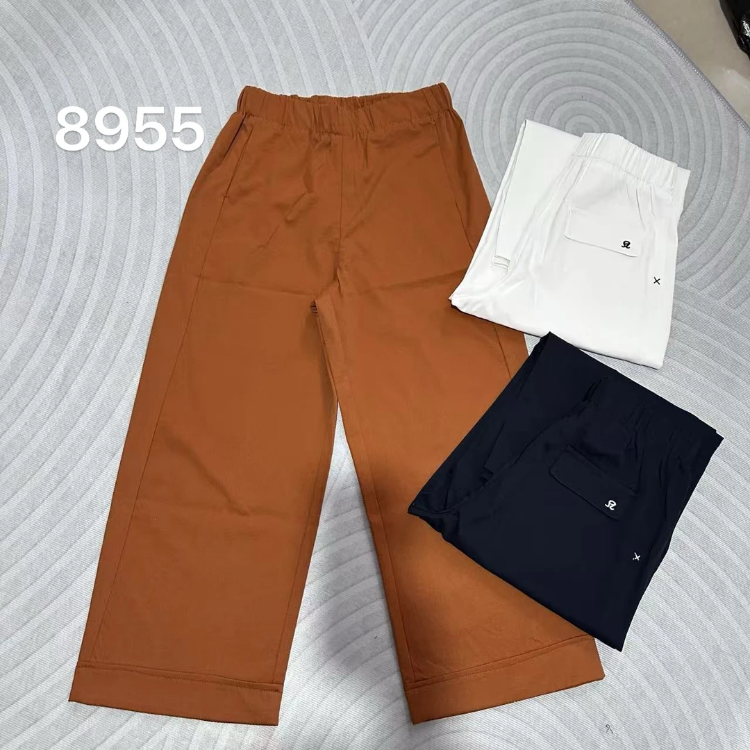 钛金棉夏季高腰显瘦窄版九分阔腿裤时尚百搭