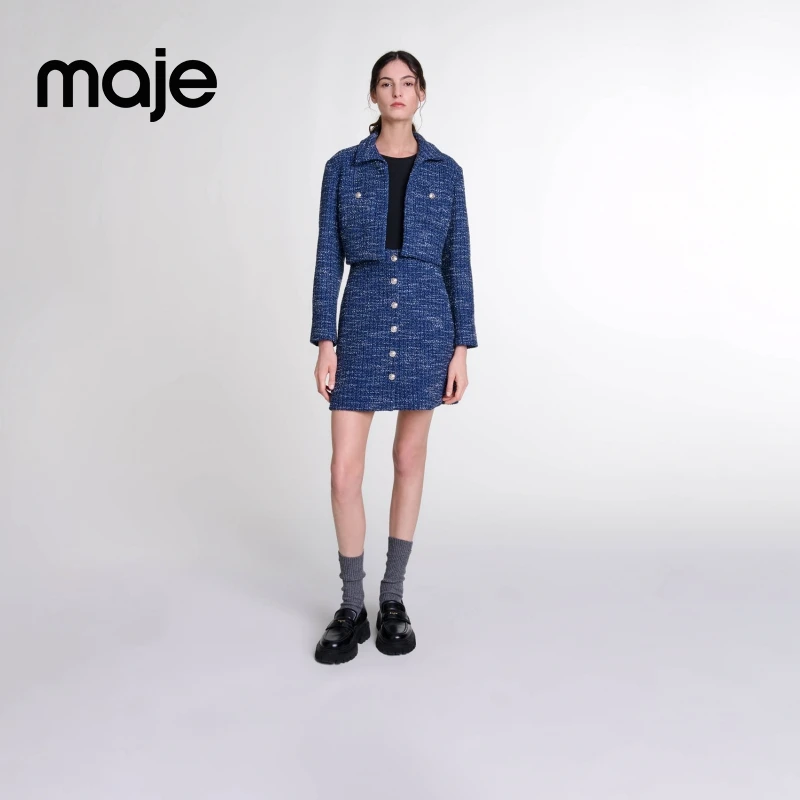 【下架】【】Maje女装通勤花呢短款长袖连衣裙两件套MFPRO03947