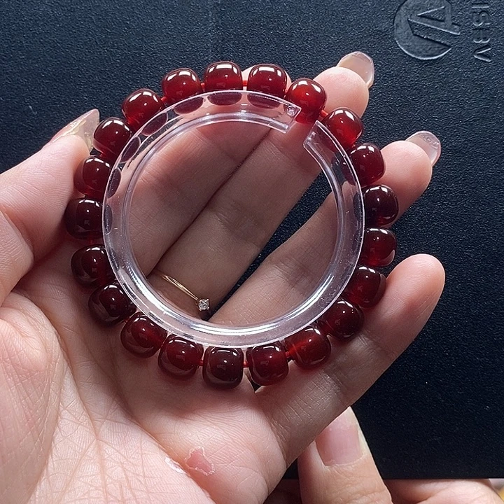 爱***¹玛瑙/玉髓未镶嵌手链10车厘子老型